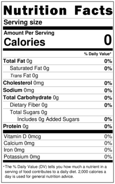 Nutritional, ingredient and allergen statement